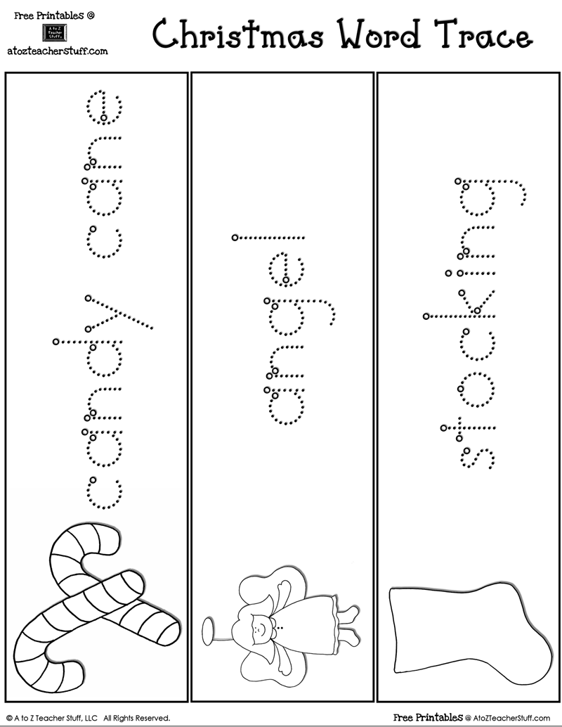 Christmas Word Tracing Practice A To Z Teacher Stuff Christmas Word Tracing Practice A To Z Teacher Stuff