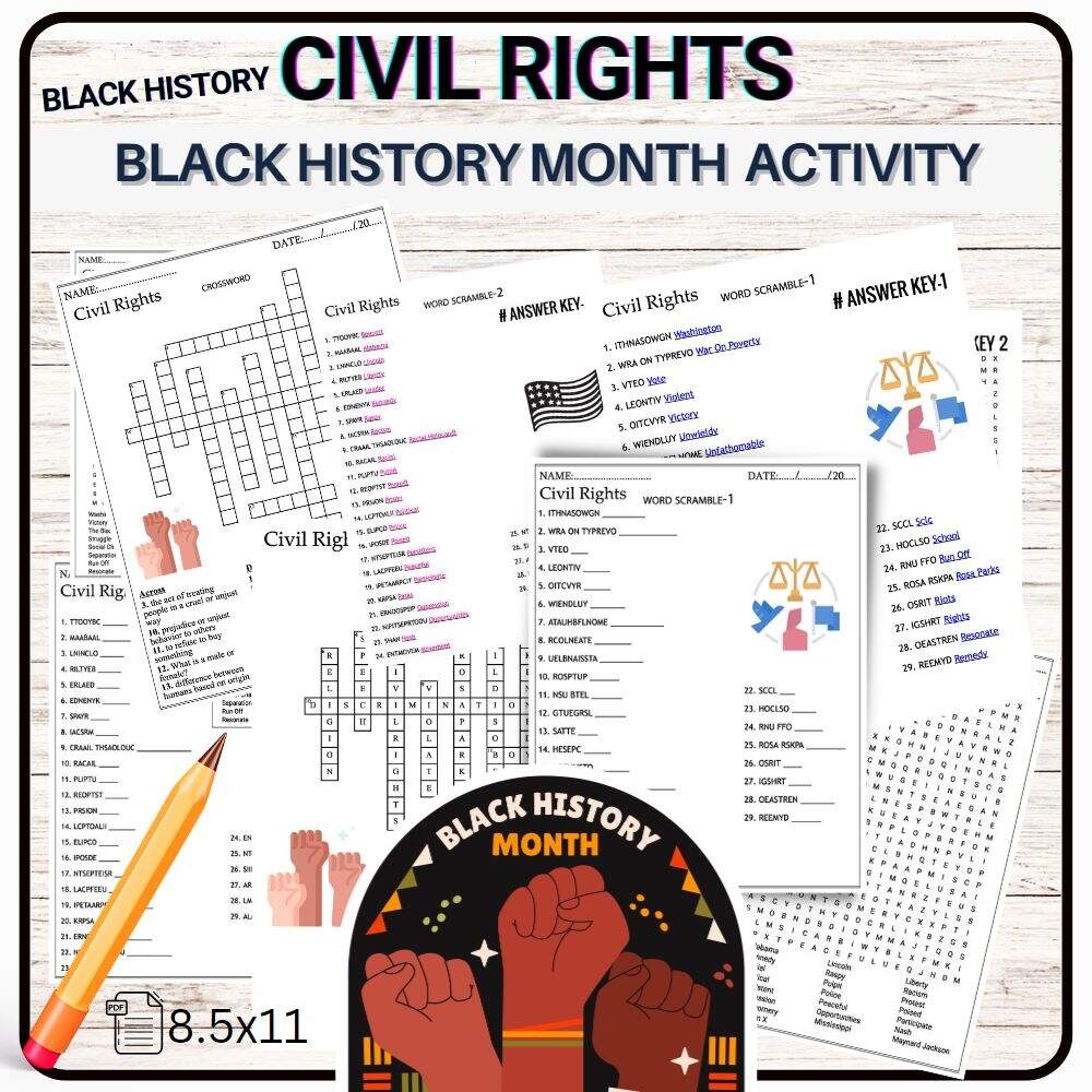 Civil Rights Games Worksheets Black History Month Activity Made By Teachers Civil Rights Movement Word Search