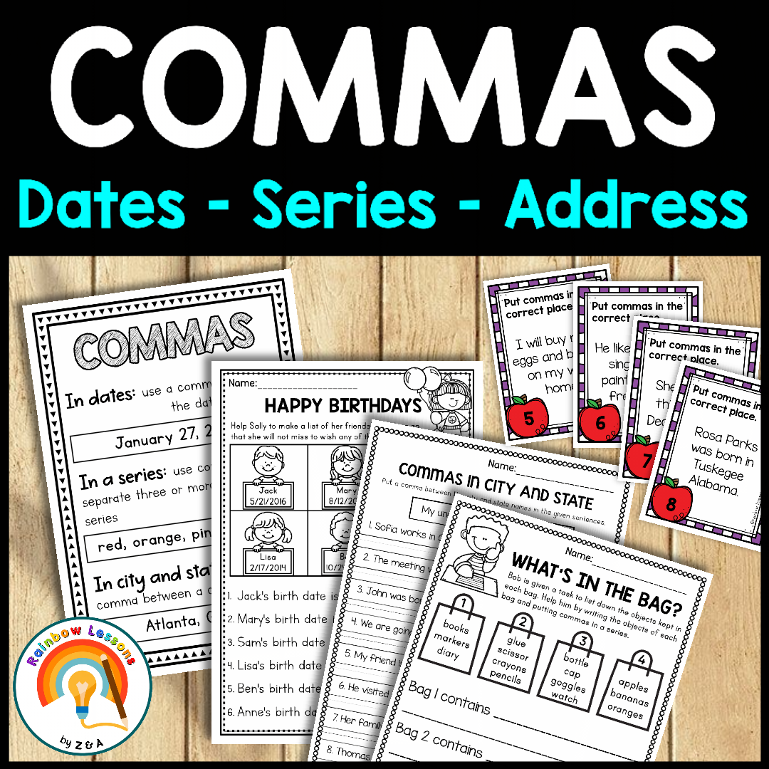 Commas In Dates Worksheet Commas In A Series Worksheet Commas Task Cards Made By Teachers Commas In Dates Worksheet Commas In A Series Worksheet Commas Task Cards Made By Teachers