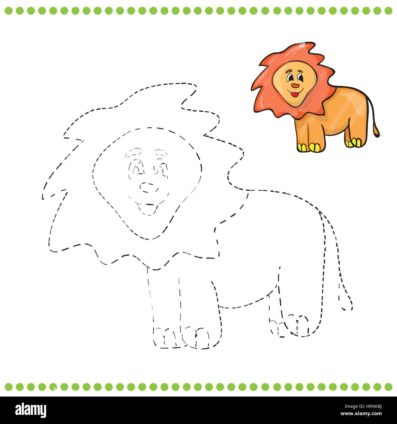 Connect The Dots And Coloring Page Lion Stock Vector Image Art Alamy
