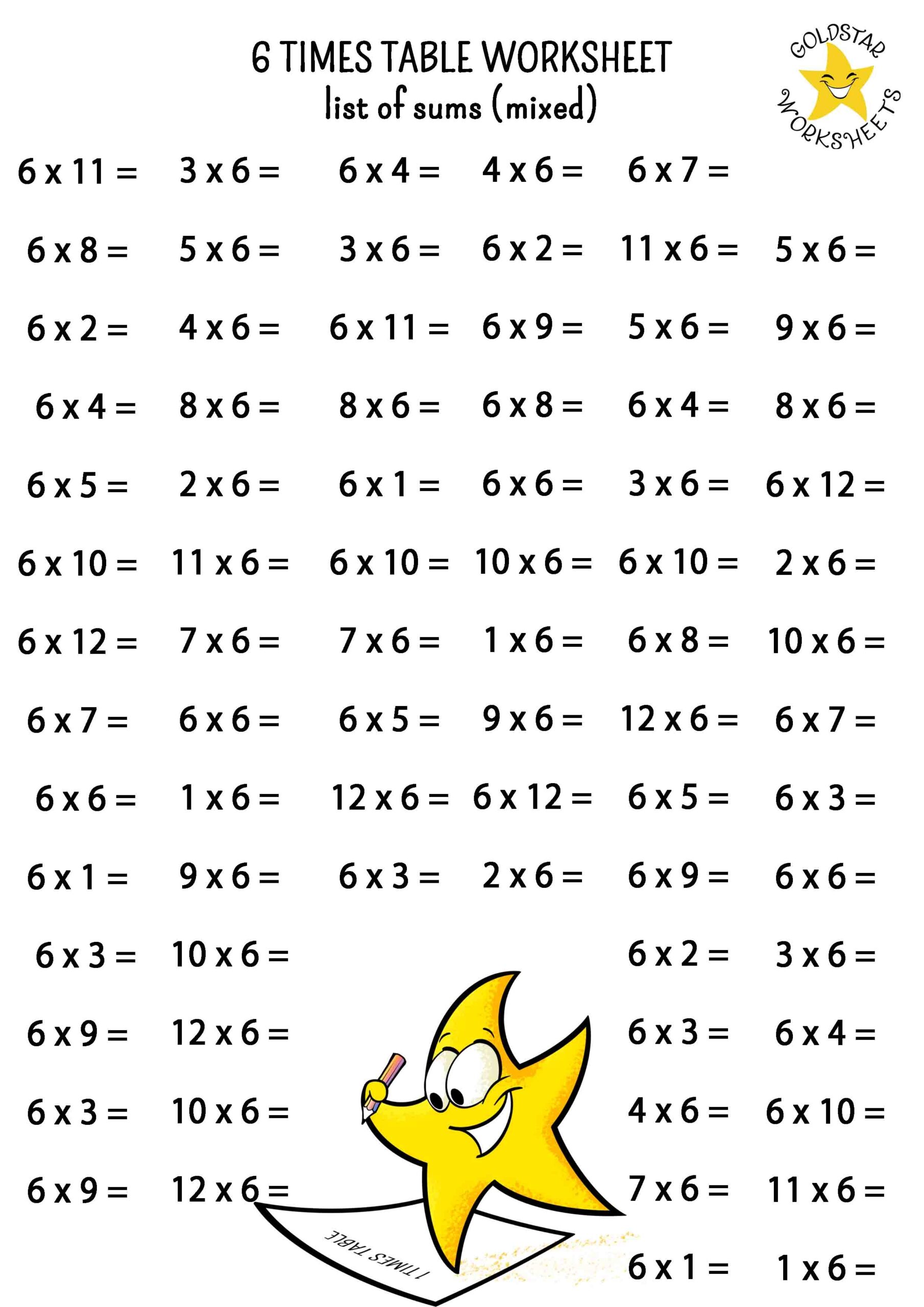 Conquer The 6 Times Table With These Fun And Free Worksheets Times Table Worksheets 6 Times Table Sheets
