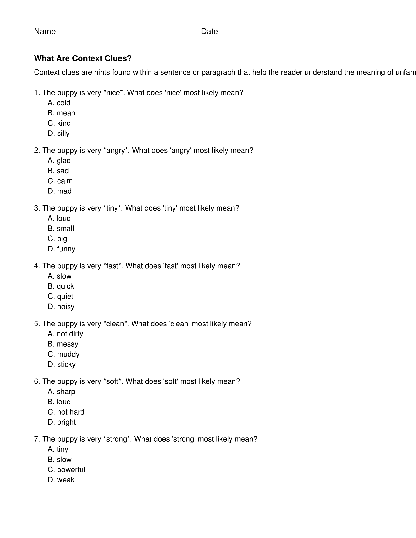 Context Clues Worksheets Third Grade Context Clues Worksheets Context Clues Worksheets Context Clues Worksheet Writing Part 1 Worksheets Library