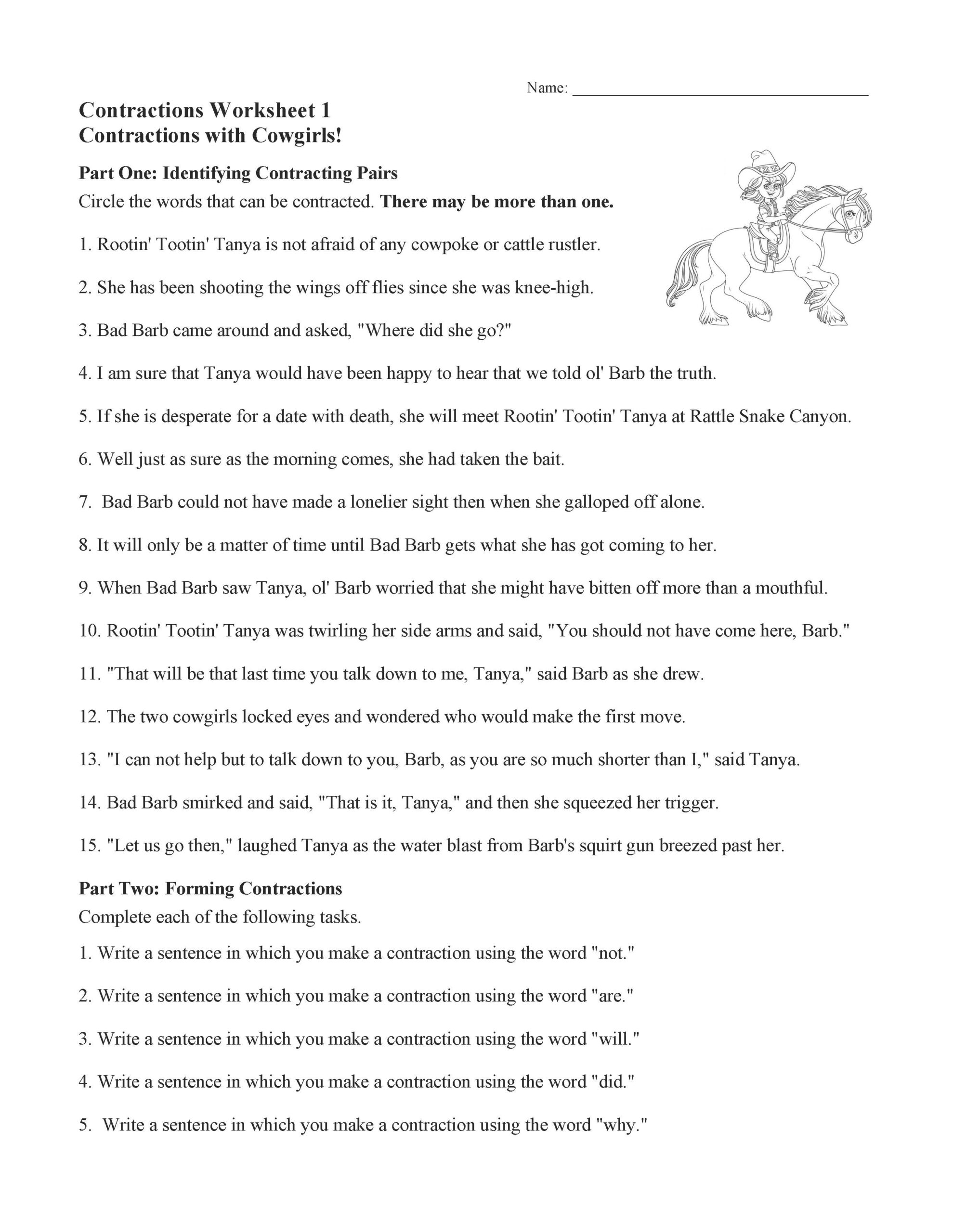 Englishlinx Contractions Worksheets