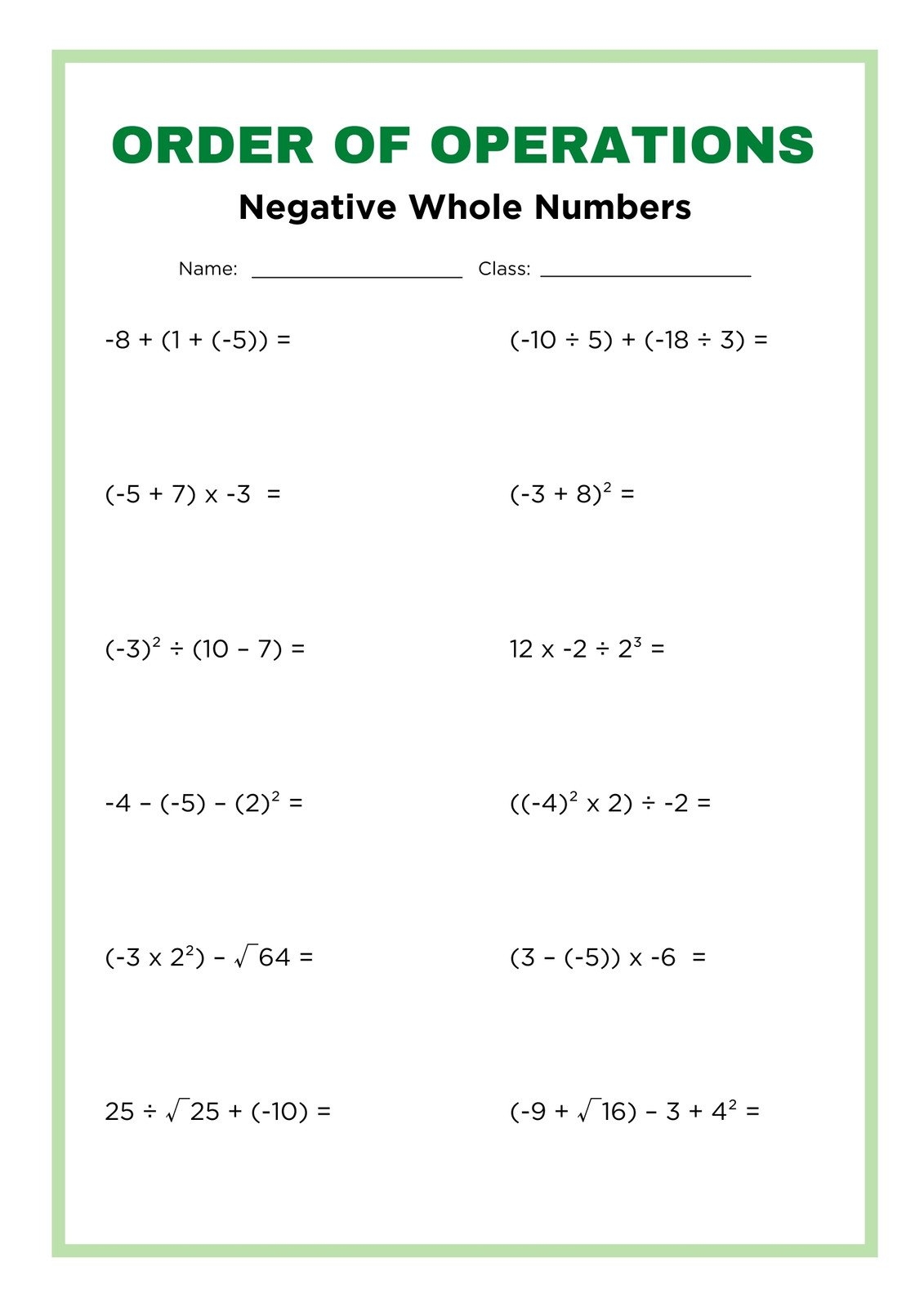 Customize 18 Order Of Operations Worksheets Templates Online Canva Order Of Operations Worksheets Superstar Worksheets