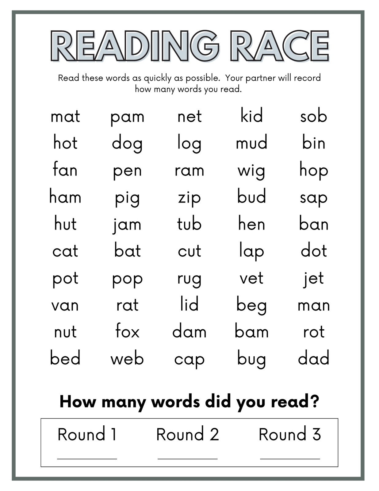 First Grade Reading Worksheets Improve Fluency Vocabulary