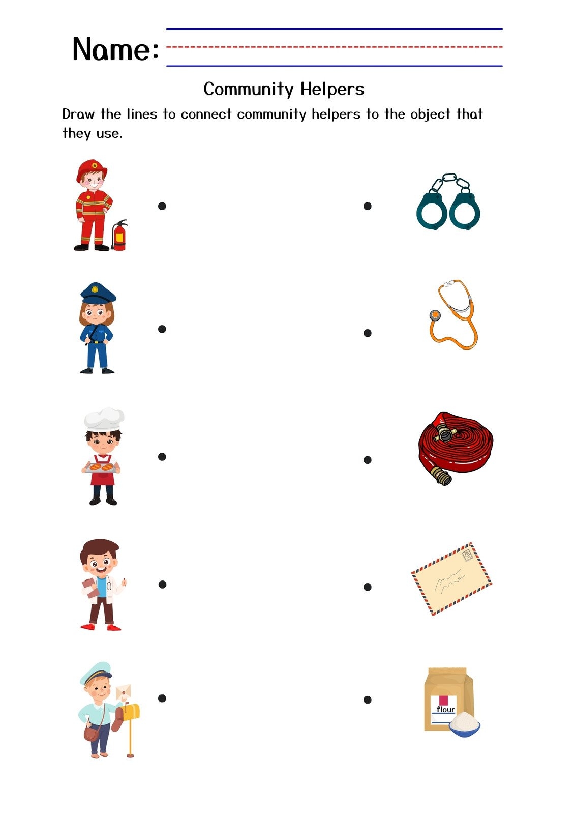 Customize 33 Kindergarten Community Helpers Worksheets Templates Online Canva Community Helpers Worksheet Match Super Simple