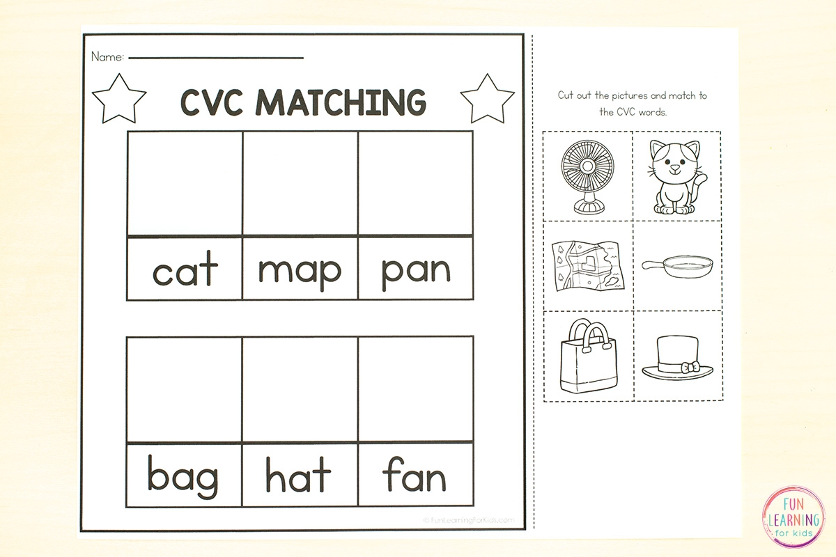 CVC Words Read Write And Color Worksheets