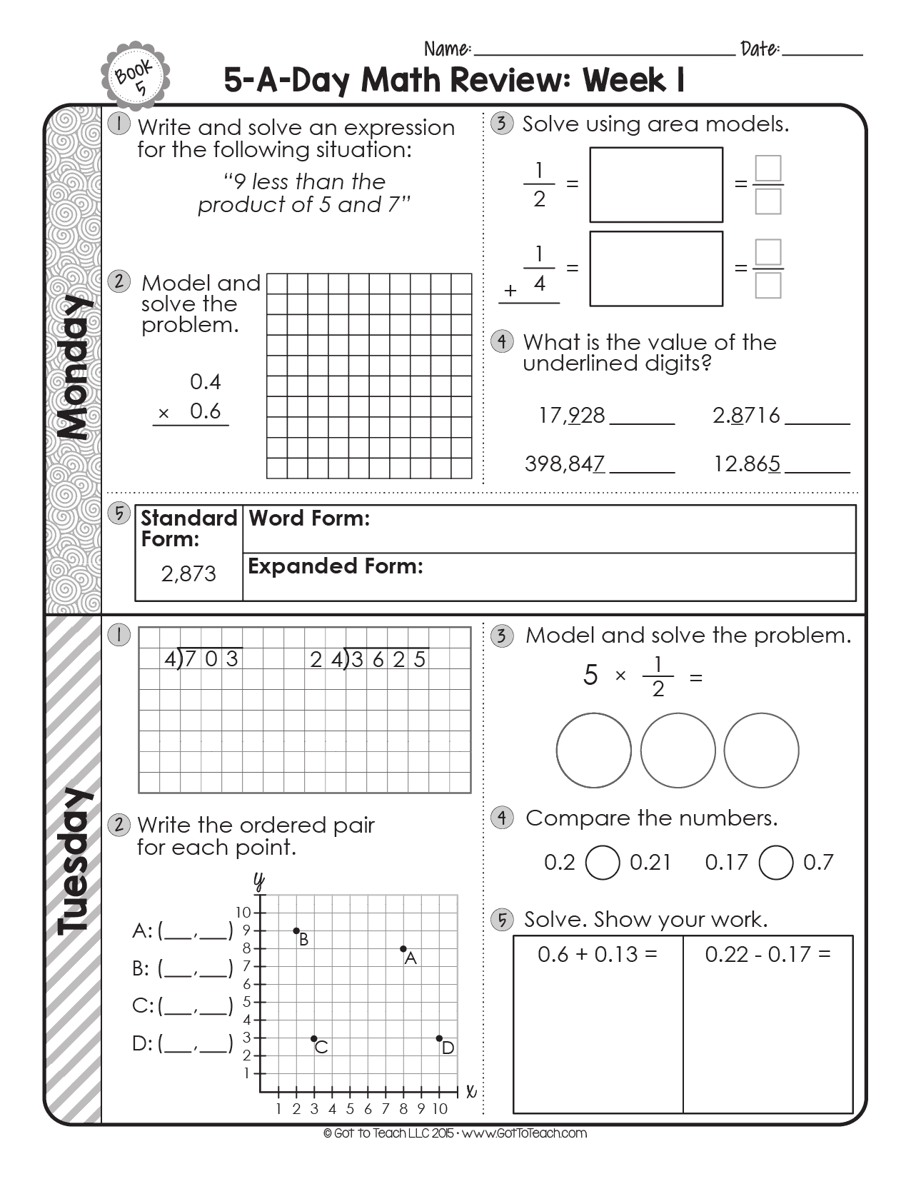 Daily Math Review Worksheets Math Buzz Level E Worksheets Library Free Printable 5th Grade Common Core Math Worksheets Appletastic Learning