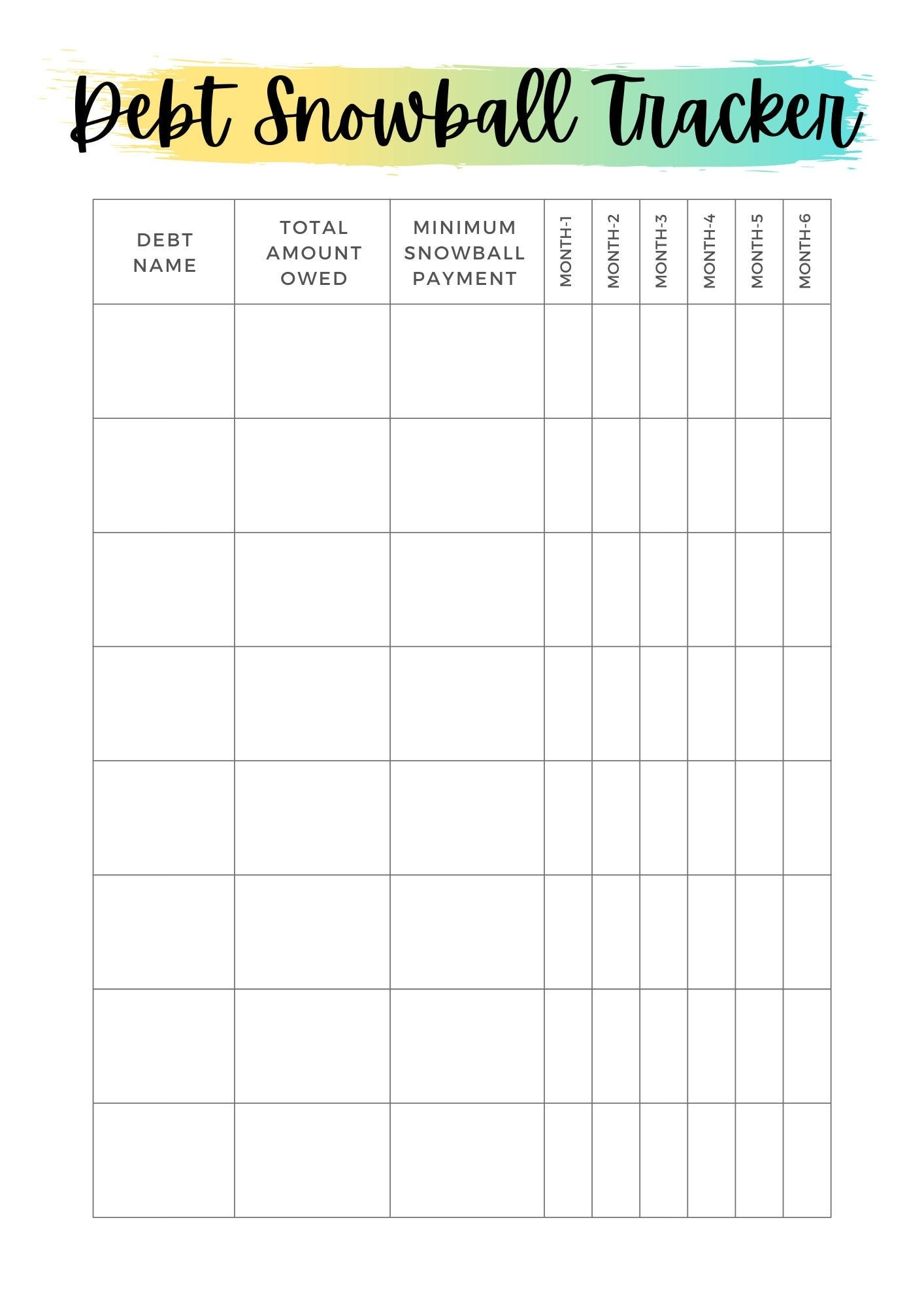 Debt Snowball Multiple Debts Bill Tracker Dave Ramsay Digital Download Etsy