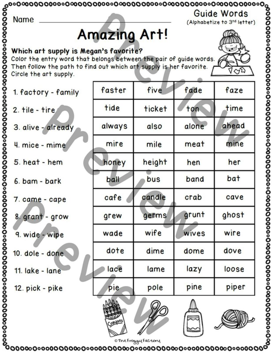Dictionary Skills Worksheets Guide Words Made By Teachers