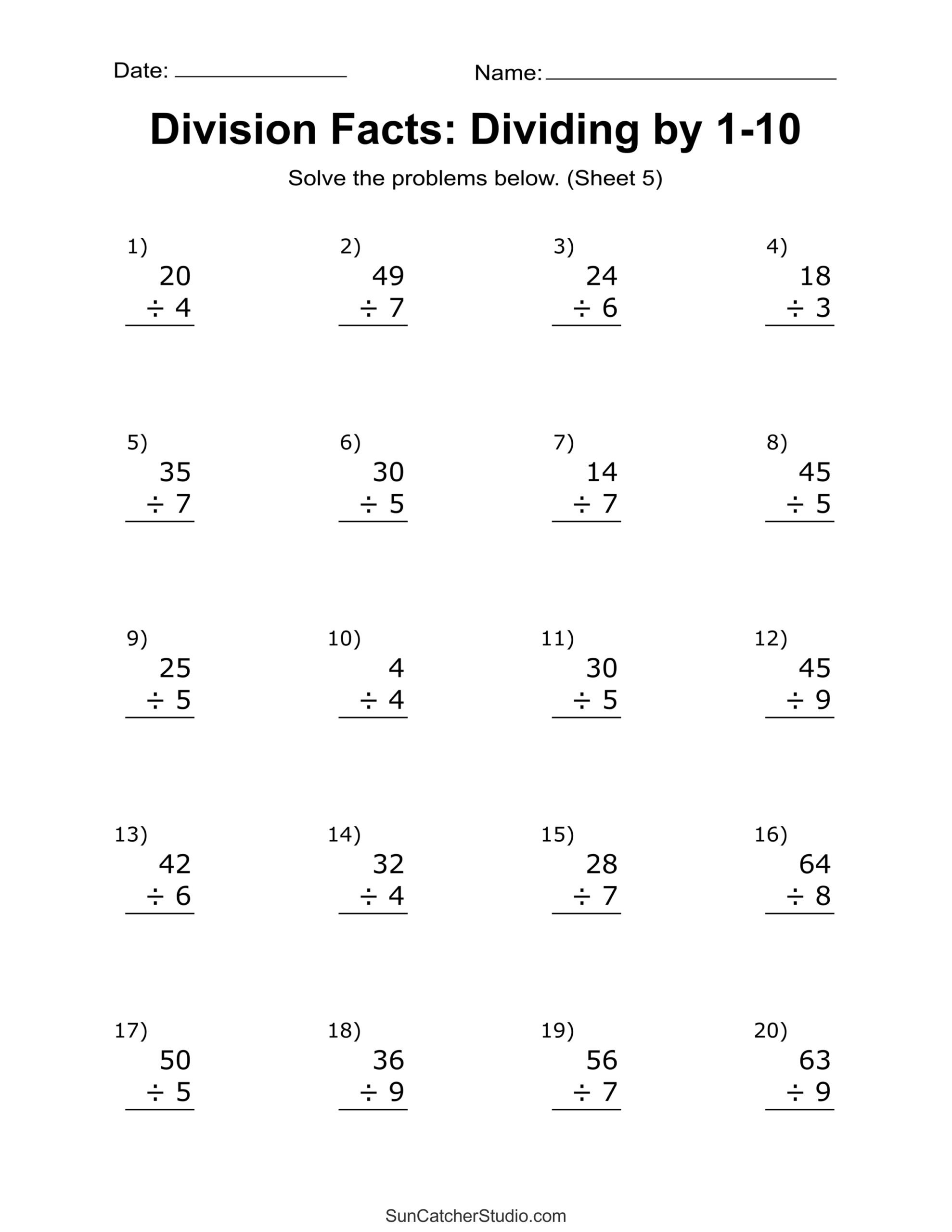 Division Worksheets Problems Free Printable Math Drills Free Printables Lettering SVG Files Tools Apps Free And Customizable Division Templates Canva