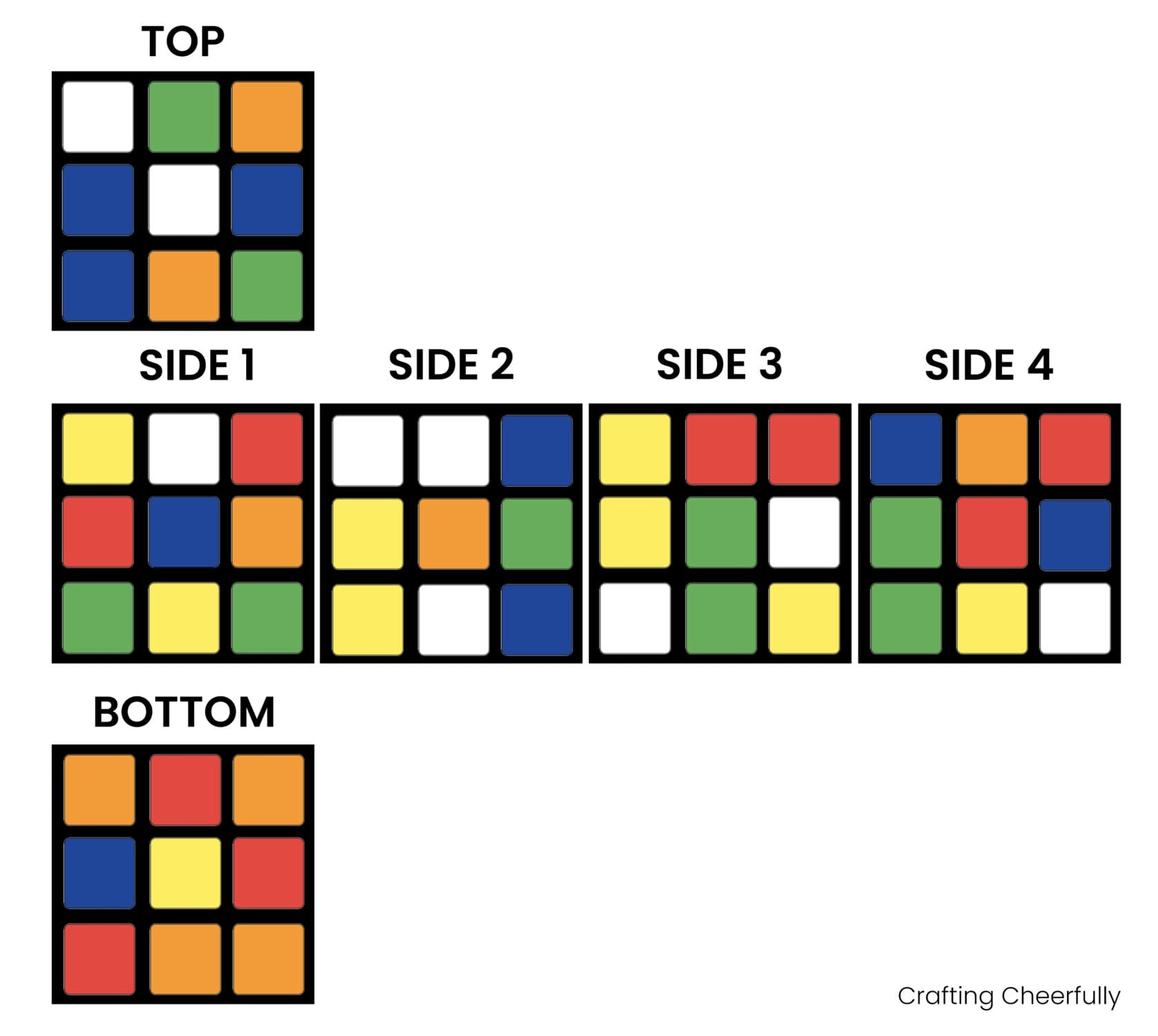 DIY Rubik S Cube Ornament Crafting Cheerfully Rubik S Cube 3 5 Cheater Stencil The Sprinkle Factory