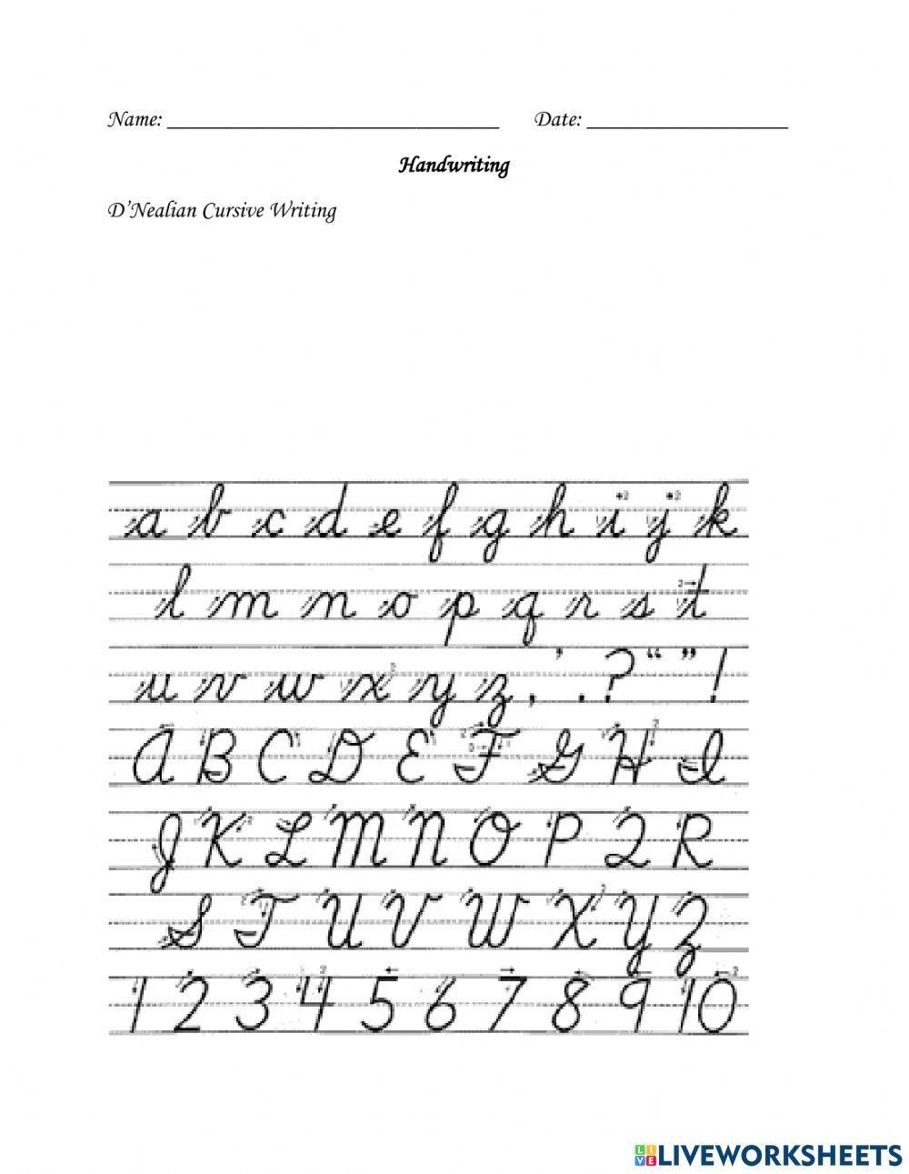 DNealian Cursive Online Worksheet Worksheets Library DNealian Handwriting Charts Free This Reading Mama Worksheets Library