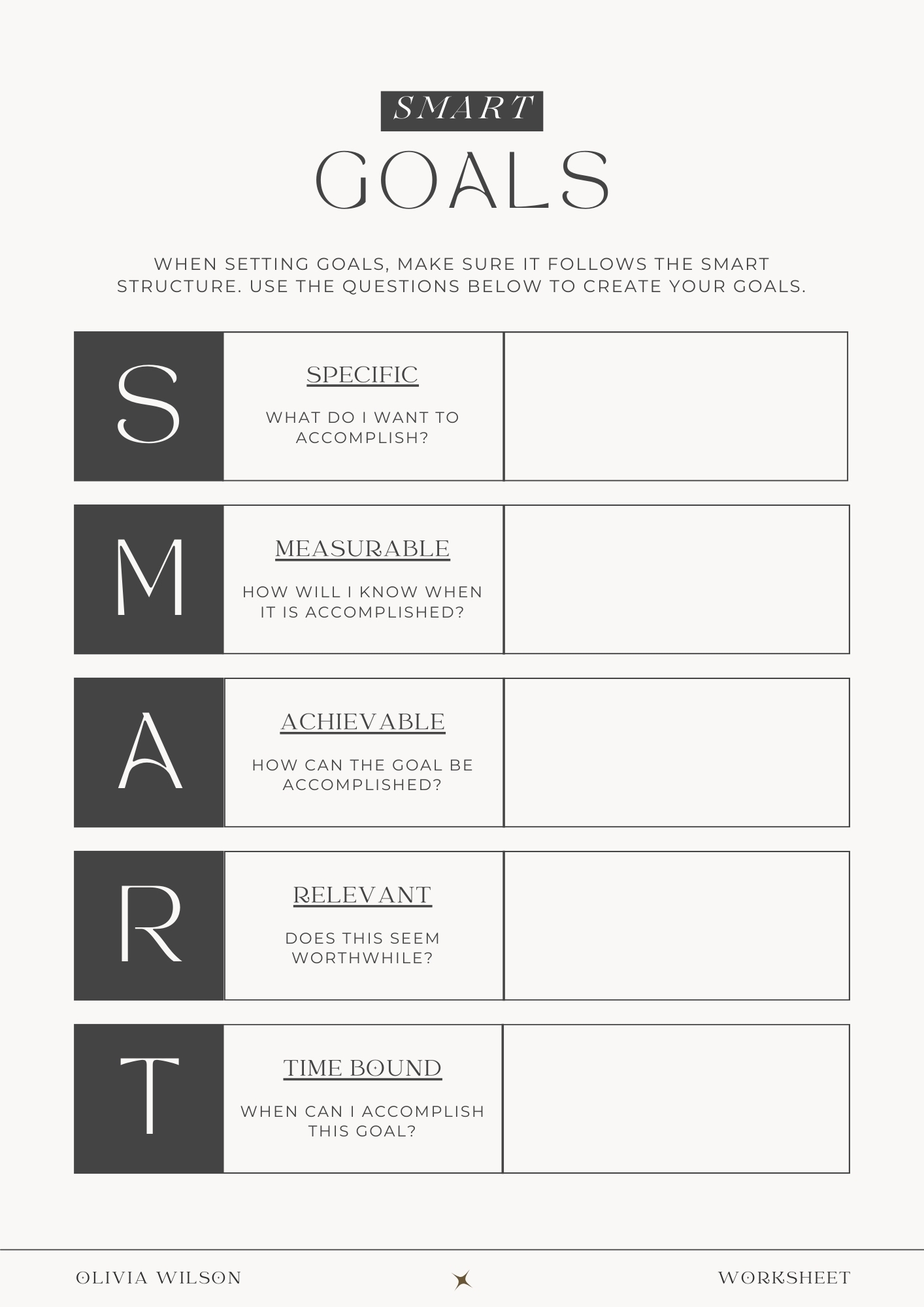Free And Customizable Goals Templates