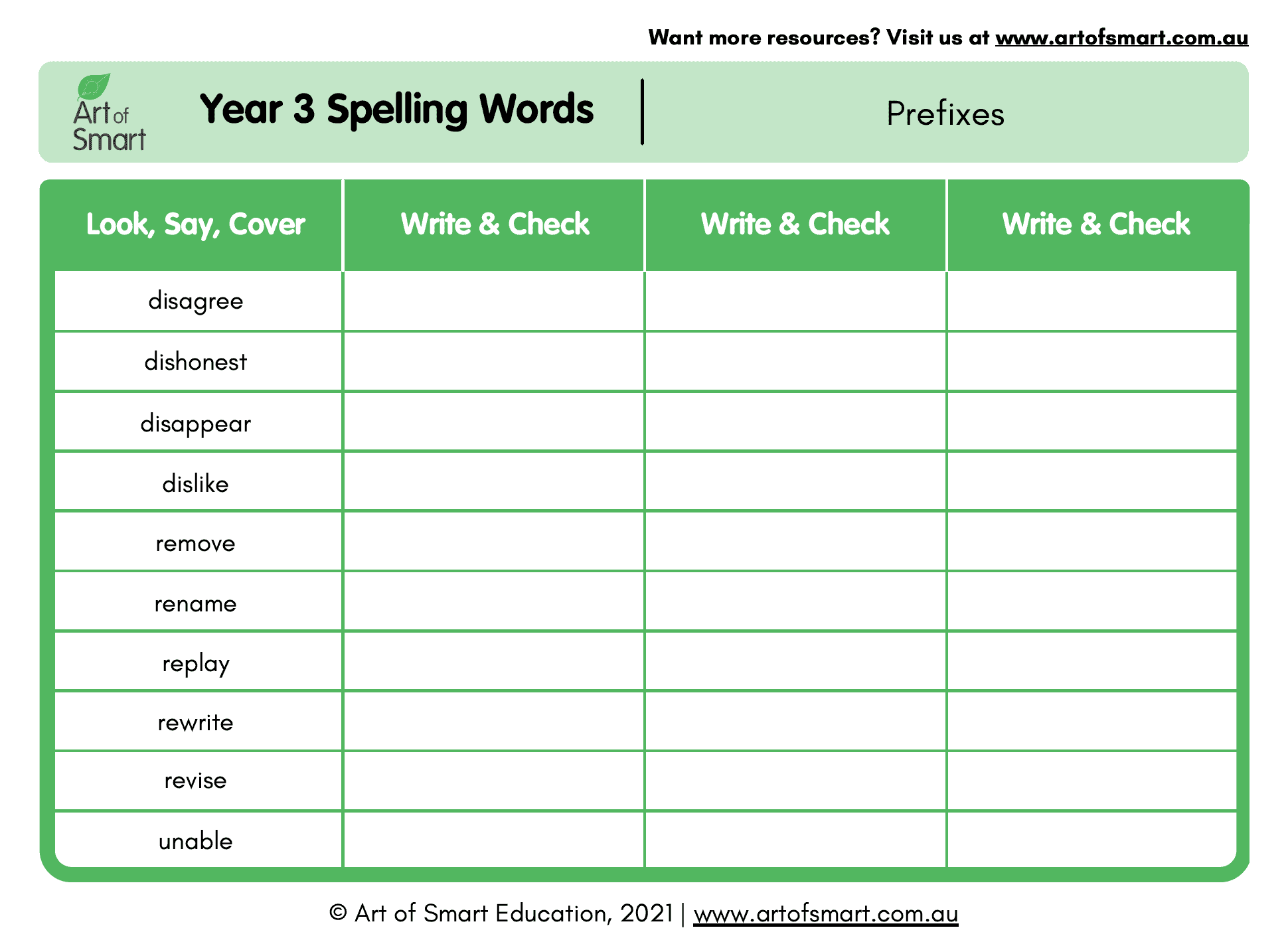 Download Printable Year 3 Spelling Words Worksheets Download Printable Year 3 Spelling Words Worksheets