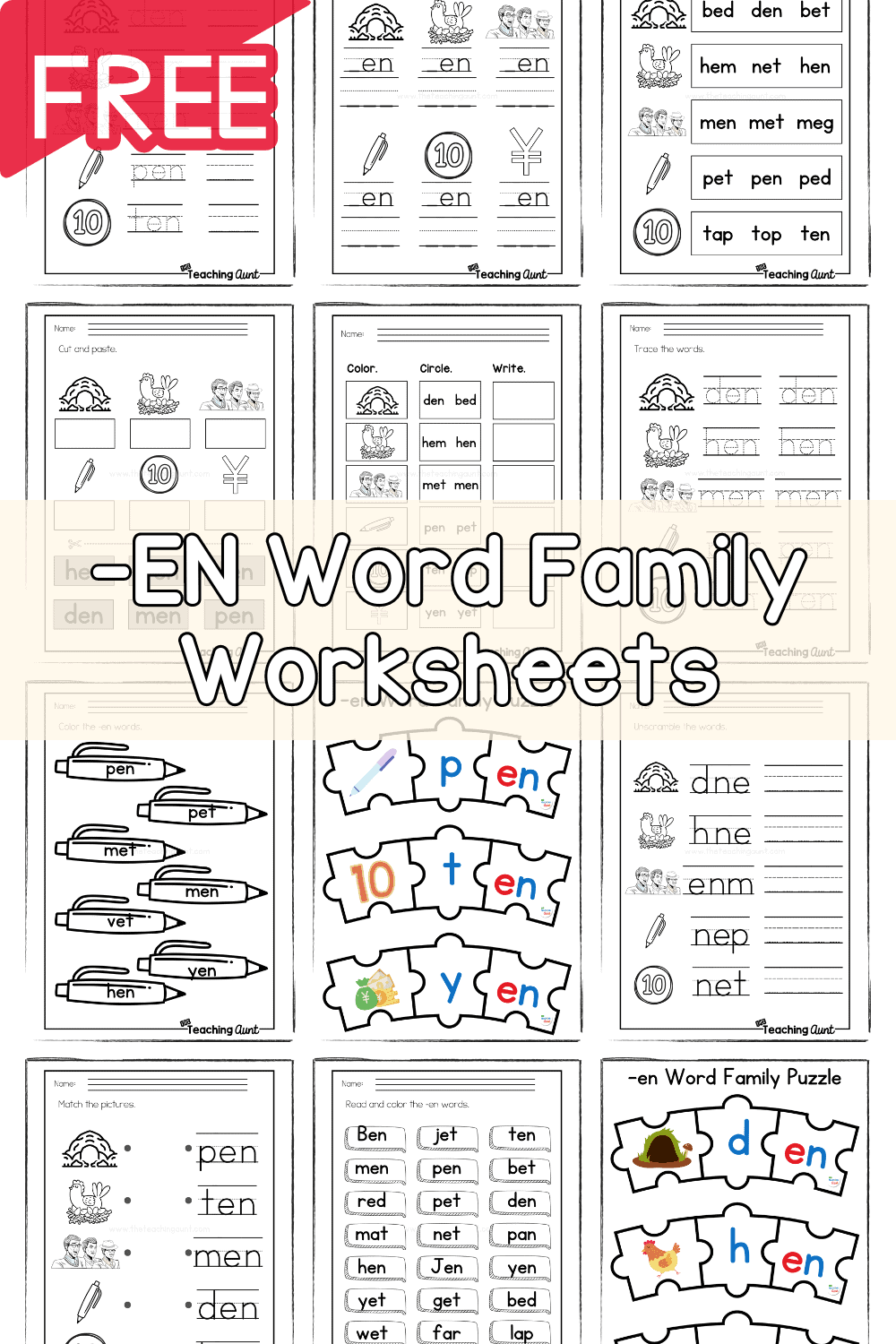 AN Word Family Worksheets Kindergarten Mom