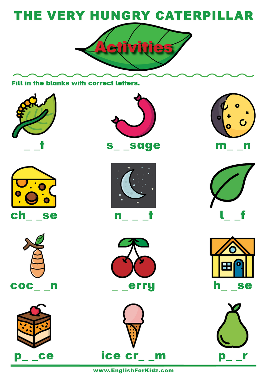 English For Kids Step By Step The Very Hungry Caterpillar Activities