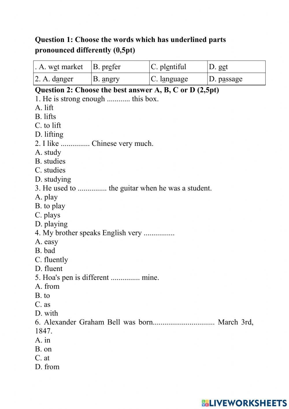 English Grade 8 Worksheet Worksheets Library