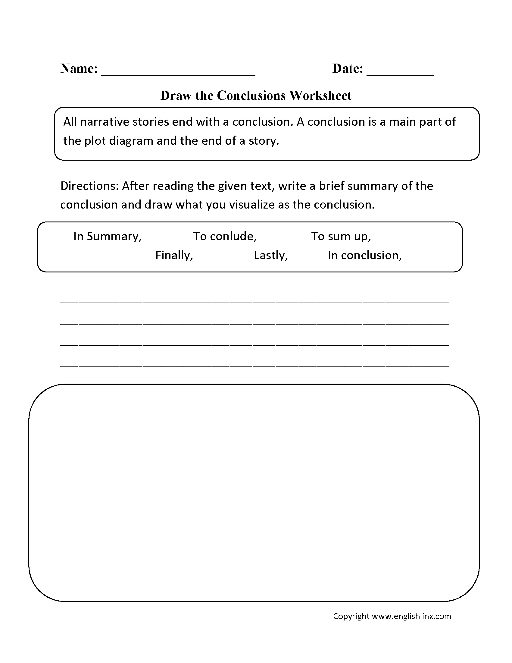 Englishlinx Writing Conclusions Worksheets Drawing Conclusions Worksheets Storyboard That