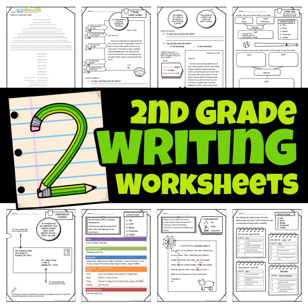 Enjoy A Year Of FREE 2nd Grade Writing Worksheets