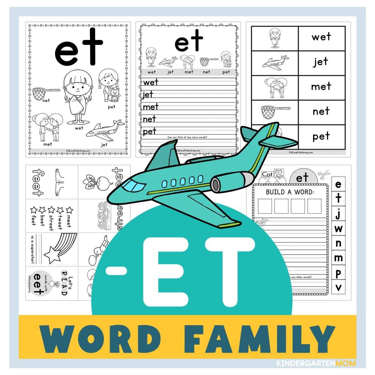 Free Et Word Family Worksheets Teach Prints
