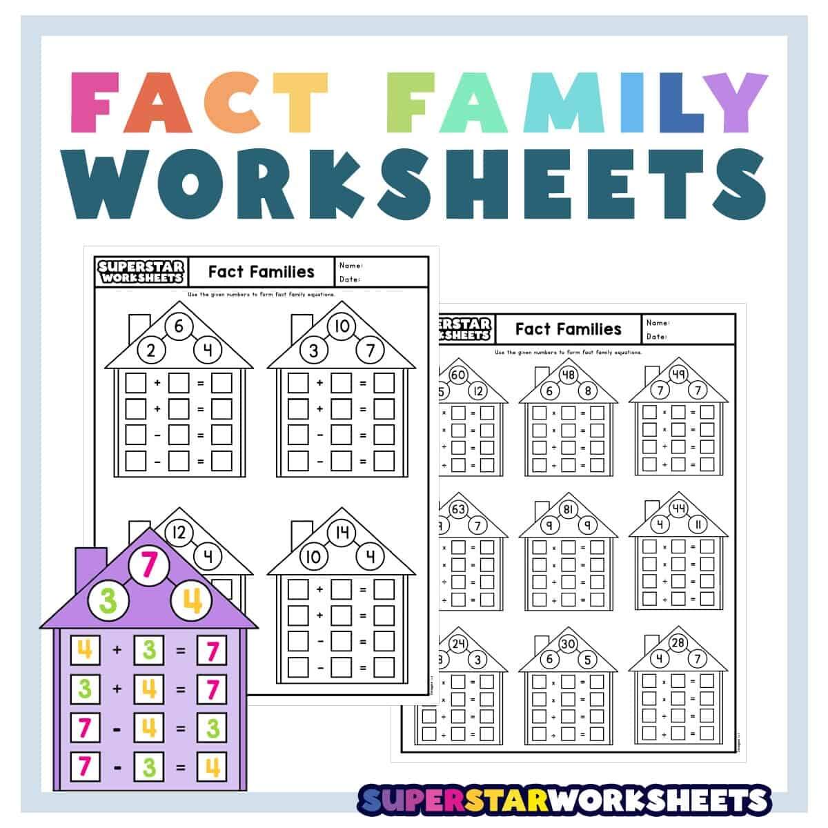 Fact Families Multiplication Division Worksheet Math Problems Made By Teachers
