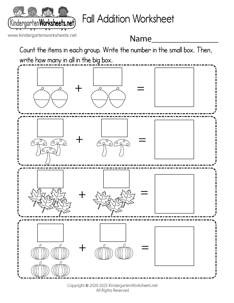 Free Fall Math Worksheets To Use With Kinders Simply Kinder