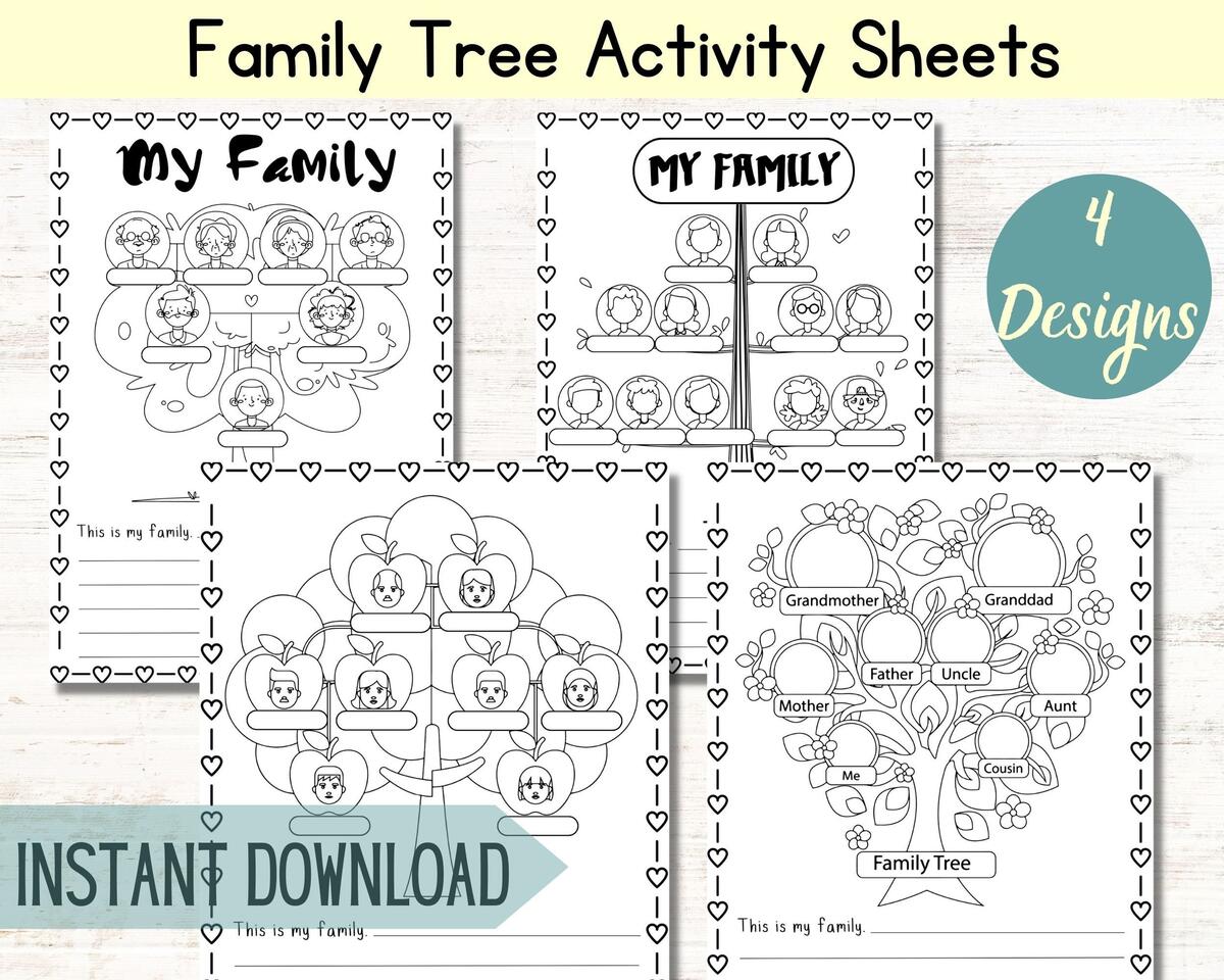 Family Tree Printable Template Fillable Family Tree Chart Family Tree Printable For Kids Family Tree Chart Template Etsy Denmark