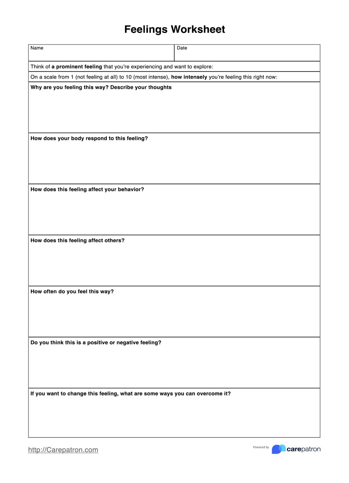 Feelings Worksheets Feelings Worksheets