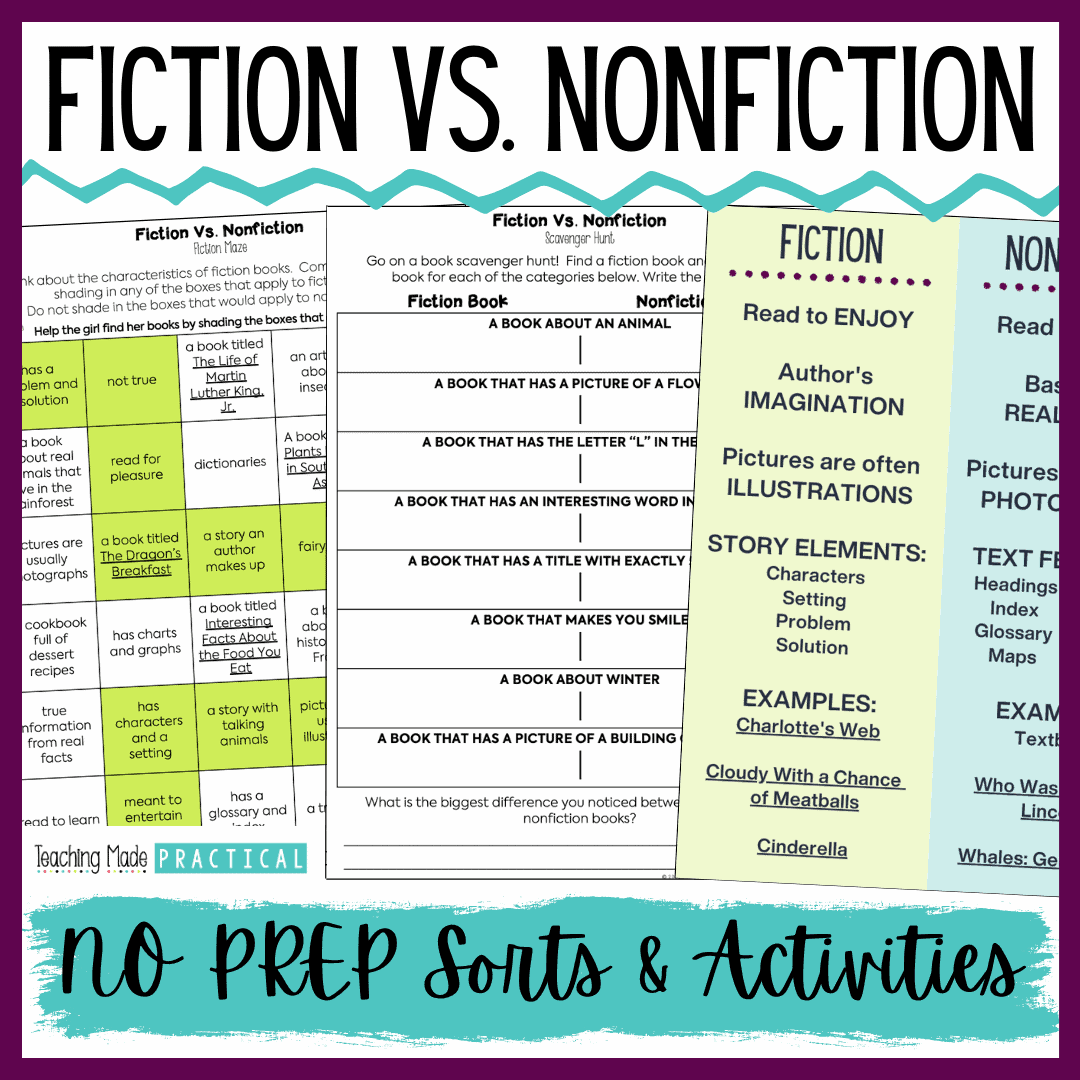 Fiction Vs Nonfiction Activity Ideas For Upper Elementary Teaching Made Practical