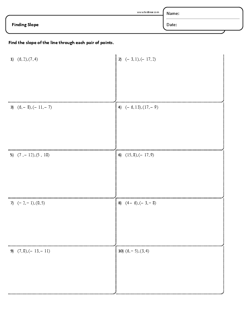 Finding Slope Worksheets 8th Grade Expressions And Equations Worksheets PDF Printable Worksheets Cazoom Math