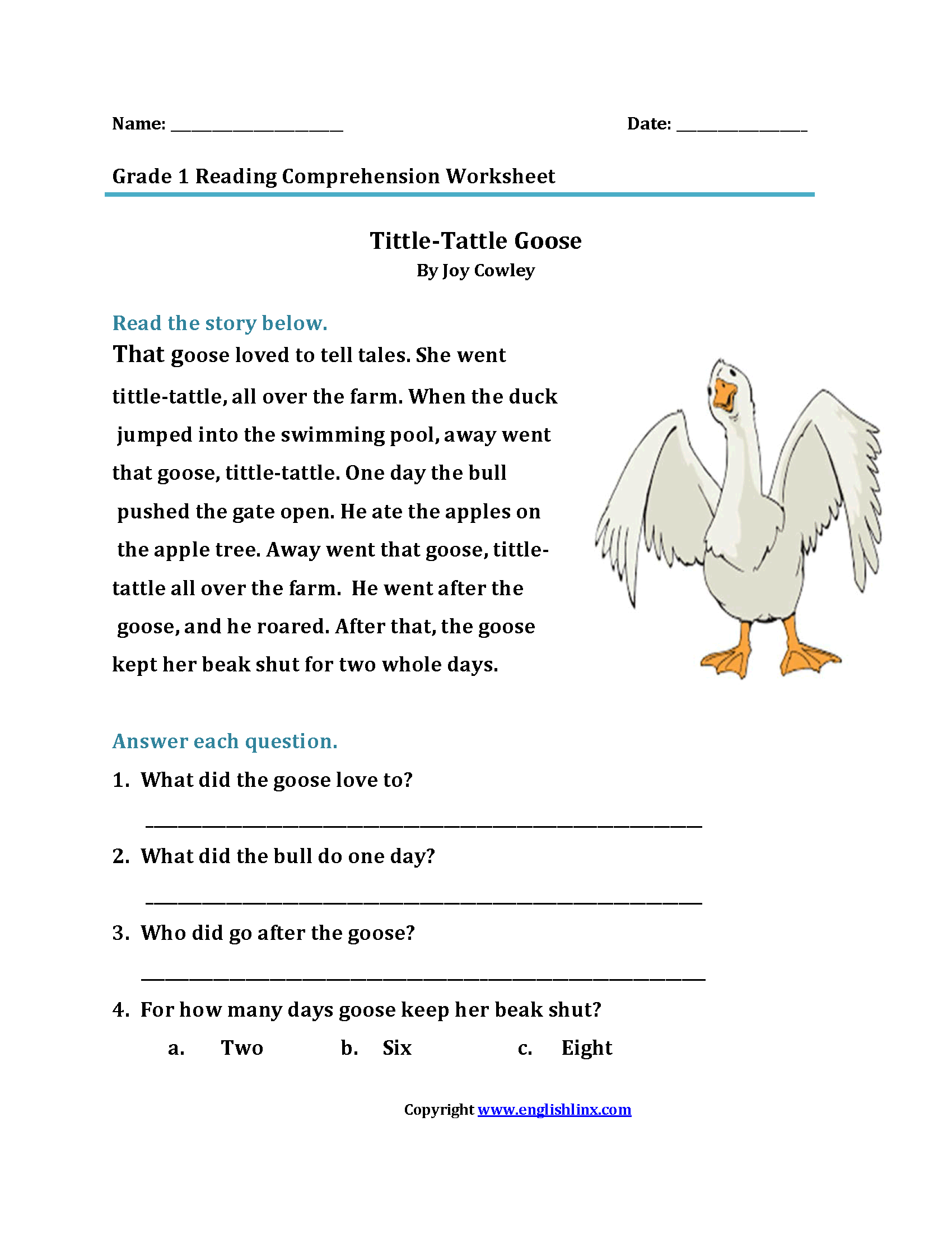 First Grade Reading Worksheets Improve Fluency Vocabulary