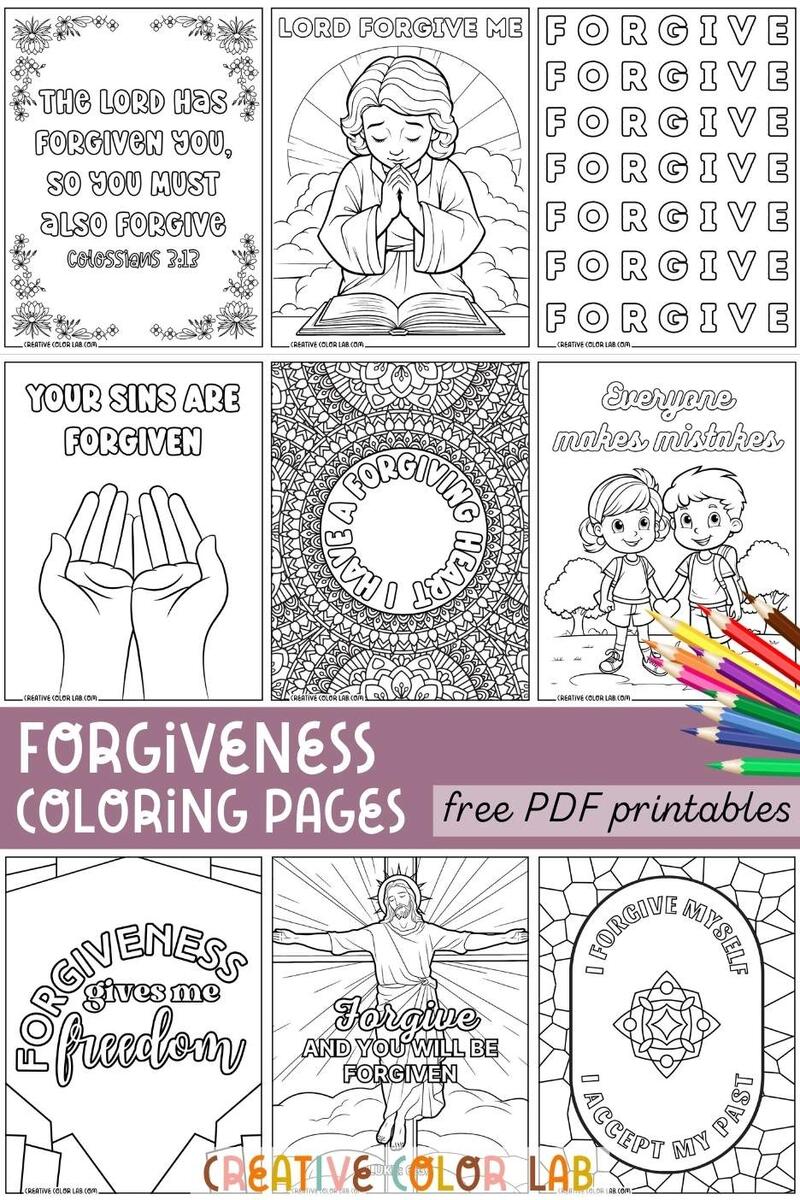 Forgiveness Coloring Pages PDFs Free Printables What Is Forgiveness Worksheet Worksheets Library