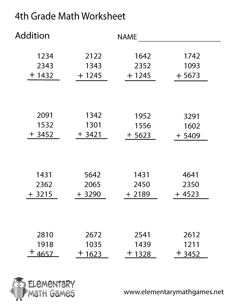 Grade 4 Multiplication Worksheets