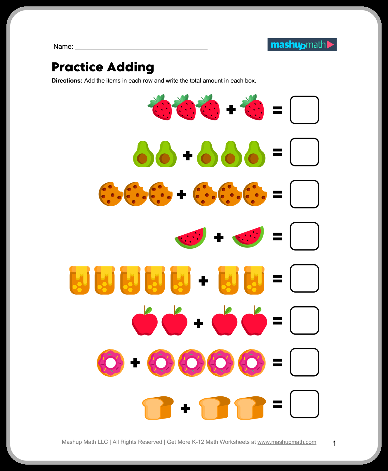Free 1st Grade Math Worksheets Printable W Answers Mashup Math