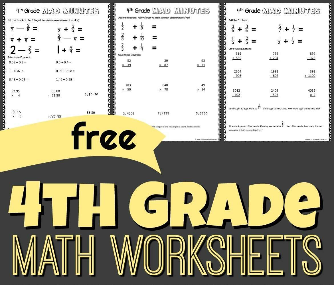 FREE 4th Grade Math Worksheets 123 Homeschool 4 Me FREE 4th Grade Math Worksheets 123 Homeschool 4 Me