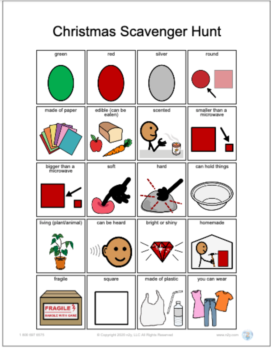 FREE Christmas Scavenger Hunt For Speech Therapy And Home Activities Fun And Free Christmas Speech Therapy Activities Speechzella