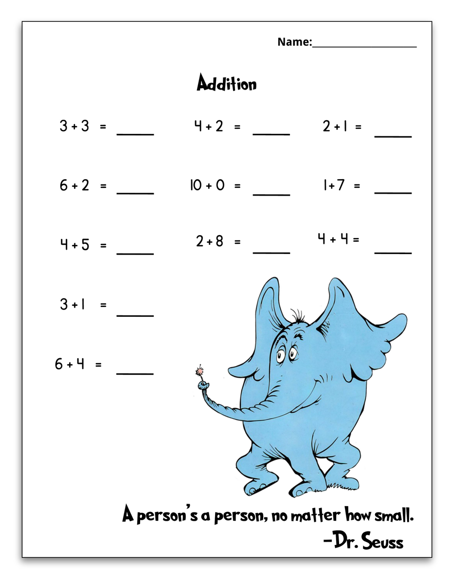 Free Dr Seuss Math Activities