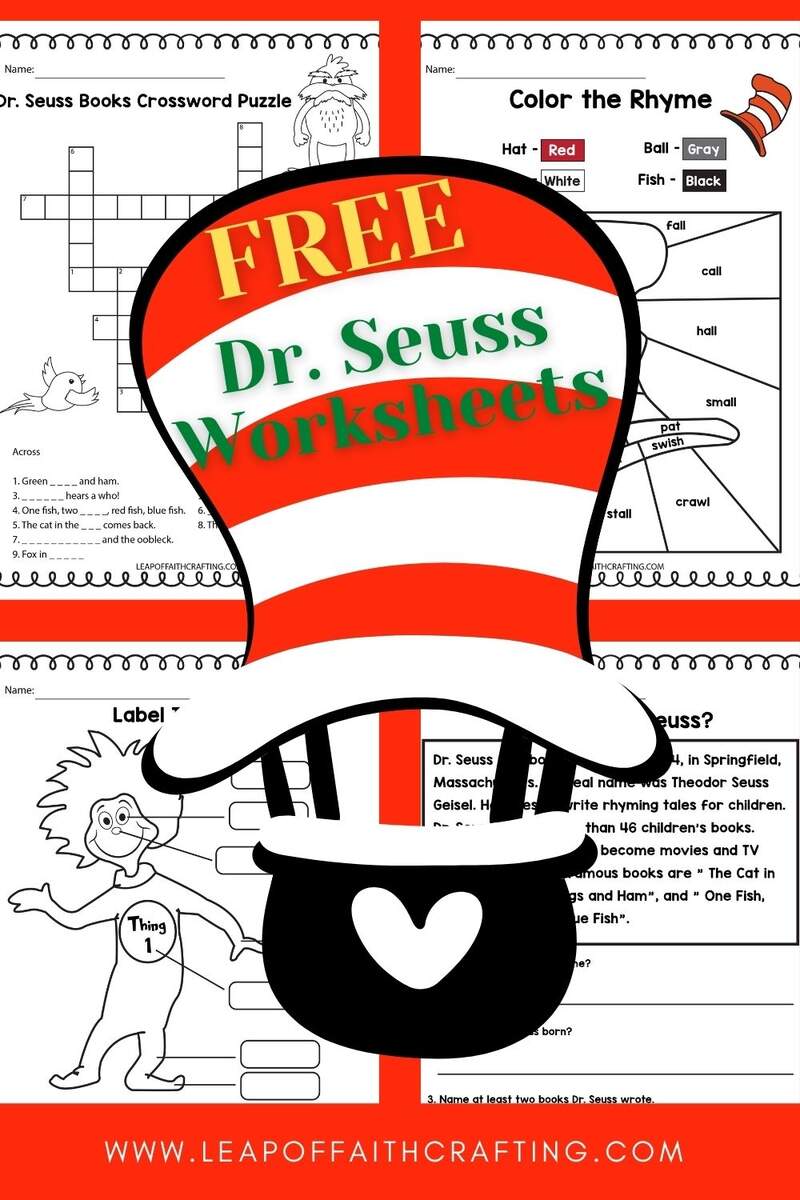 FREE Dr Seuss Worksheets And Printables For Kids Leap Of Faith Crafting Dr Seuss Activities For Easy Ways To Make Learning Fun Free Rock Your Homeschool
