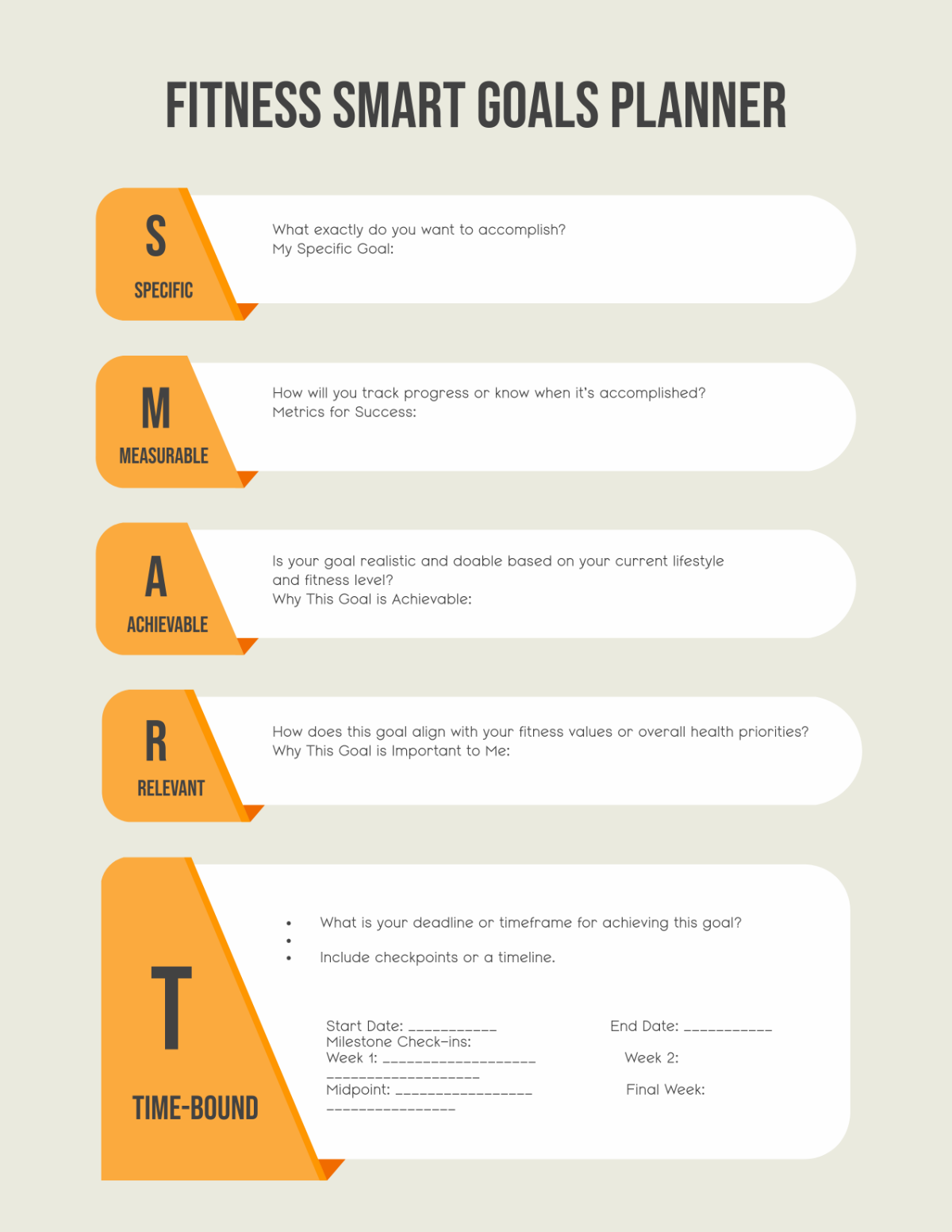 Free Fitness SMART Goals Planner Template To Edit Online Free Fitness SMART Goals Planner Template To Edit Online