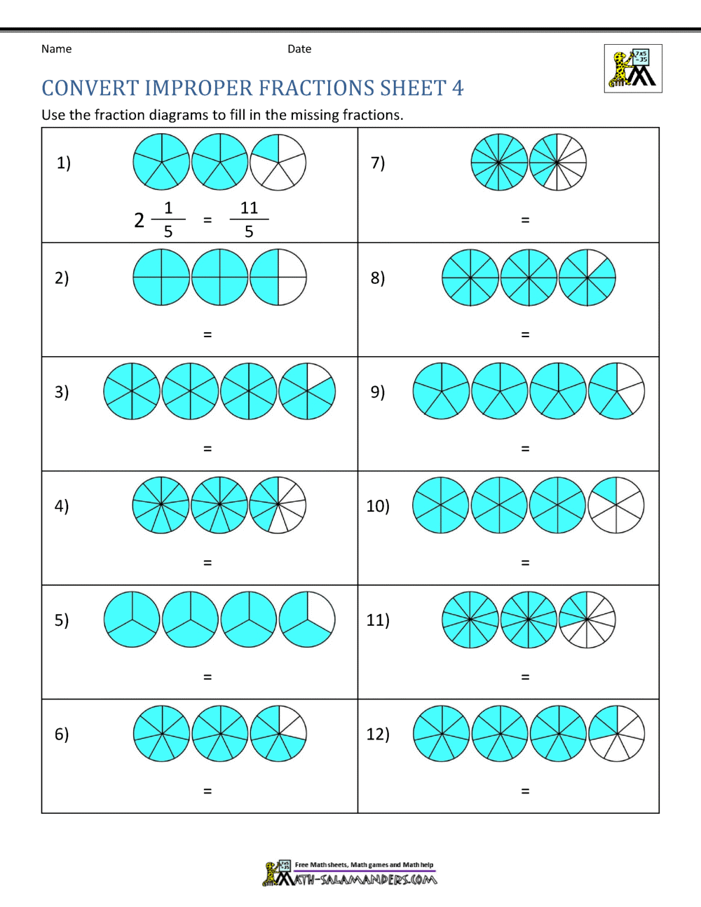 Free Improper Fractions To Mixed Numbers Worksheet 4th Grade Download Free Improper Fractions To Mixed Numbers Worksheet 4th Grade Png Images Free Worksheets On Clipart Library