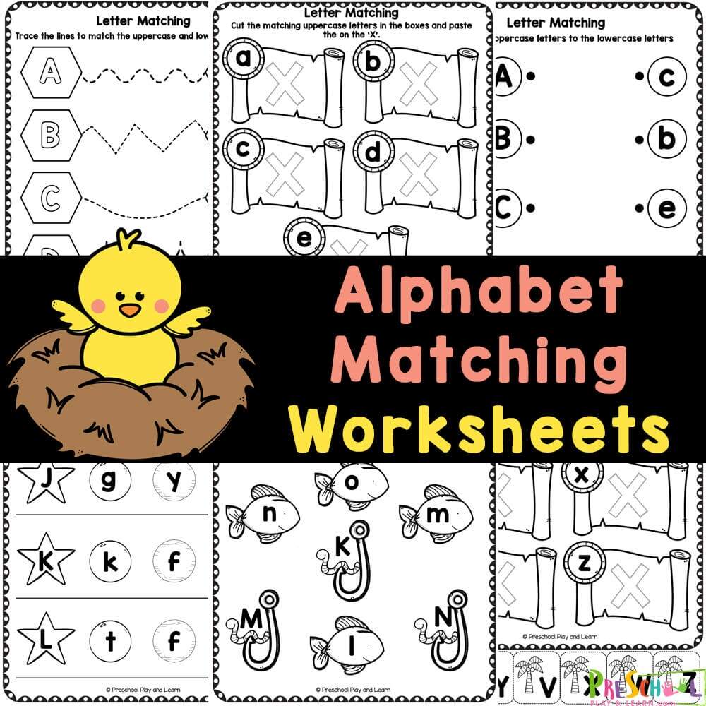 FREE Preschool Alphabet Letter Matching Worksheets With Pictures