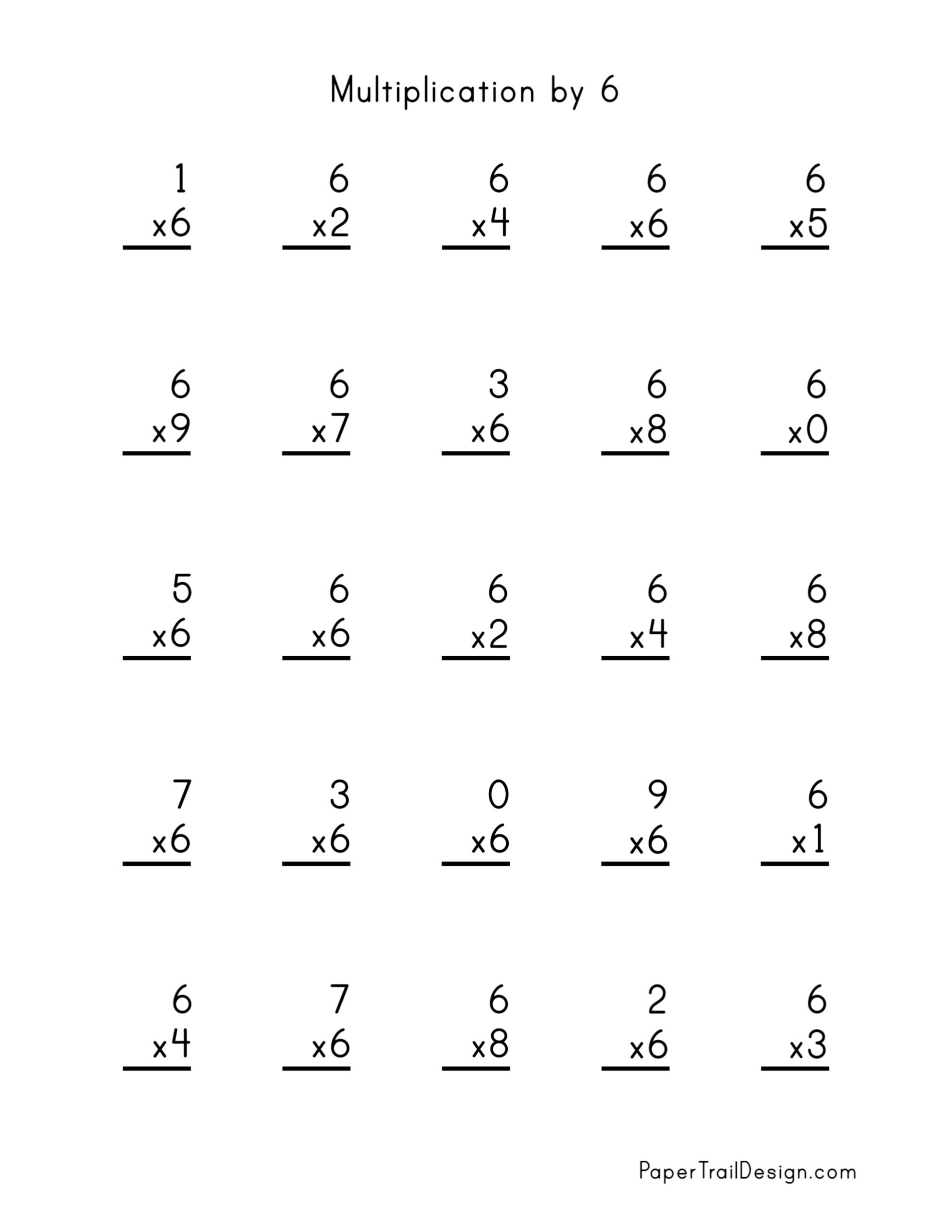 Multiplication To 5x5 Worksheets For 2nd Grade