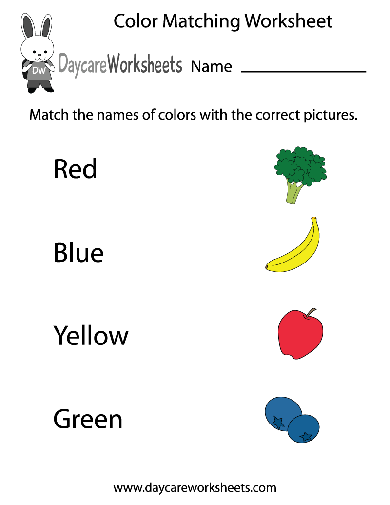 Free Preschool Color Matching Worksheet Free Preschool Color Identification Worksheet