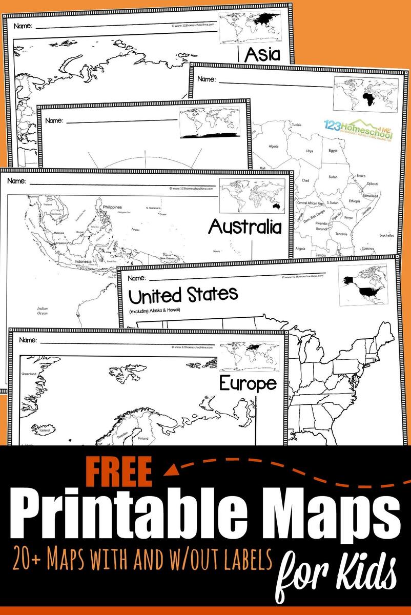 FREE Printable Blank Maps For Kids World Continent USA Philippines Printable Book Fro Kids 123 Homeschool 4 Me