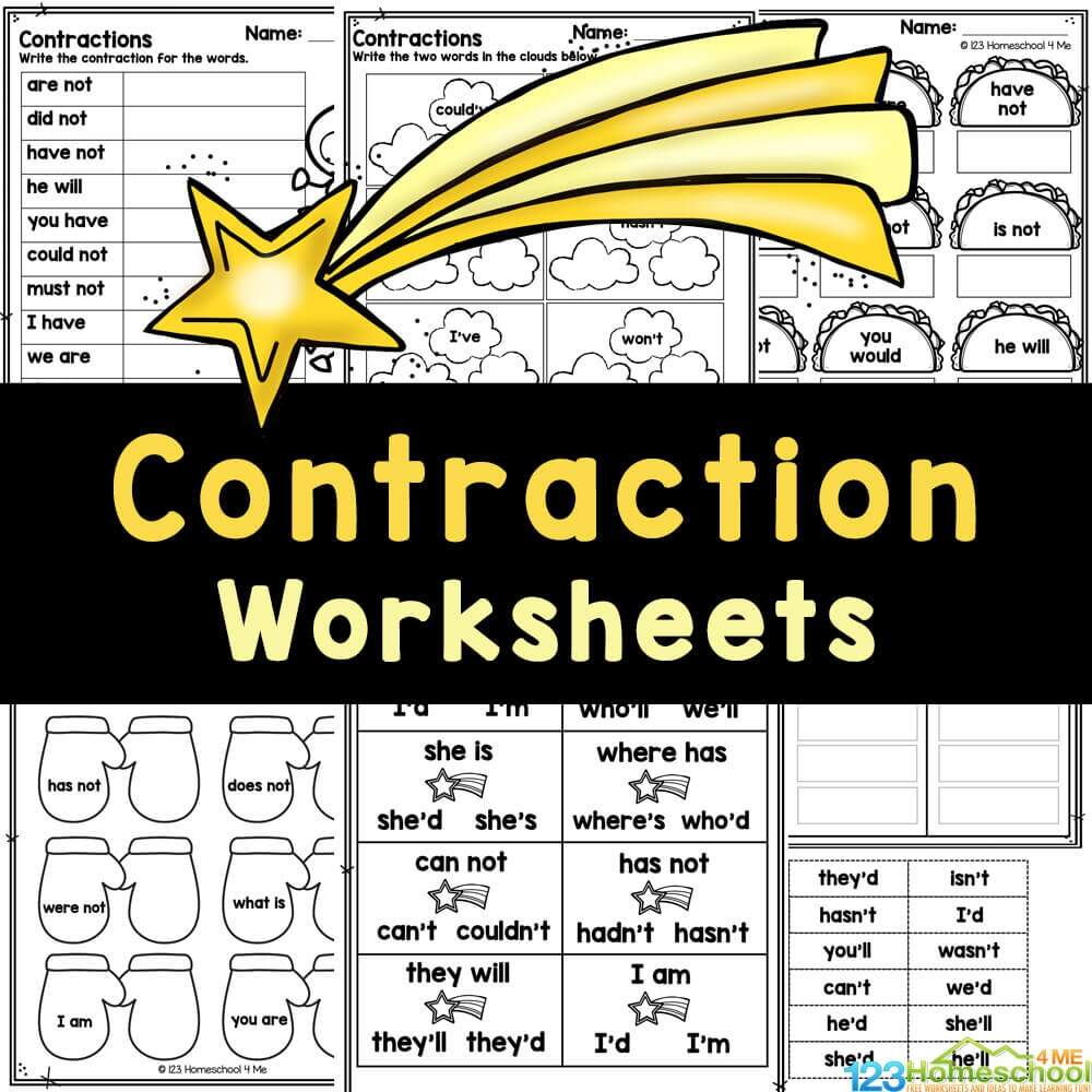 FREE Printable Contraction Practice Worksheets Worksheets Library Contractions Worksheets Learning Contractions Worksheets