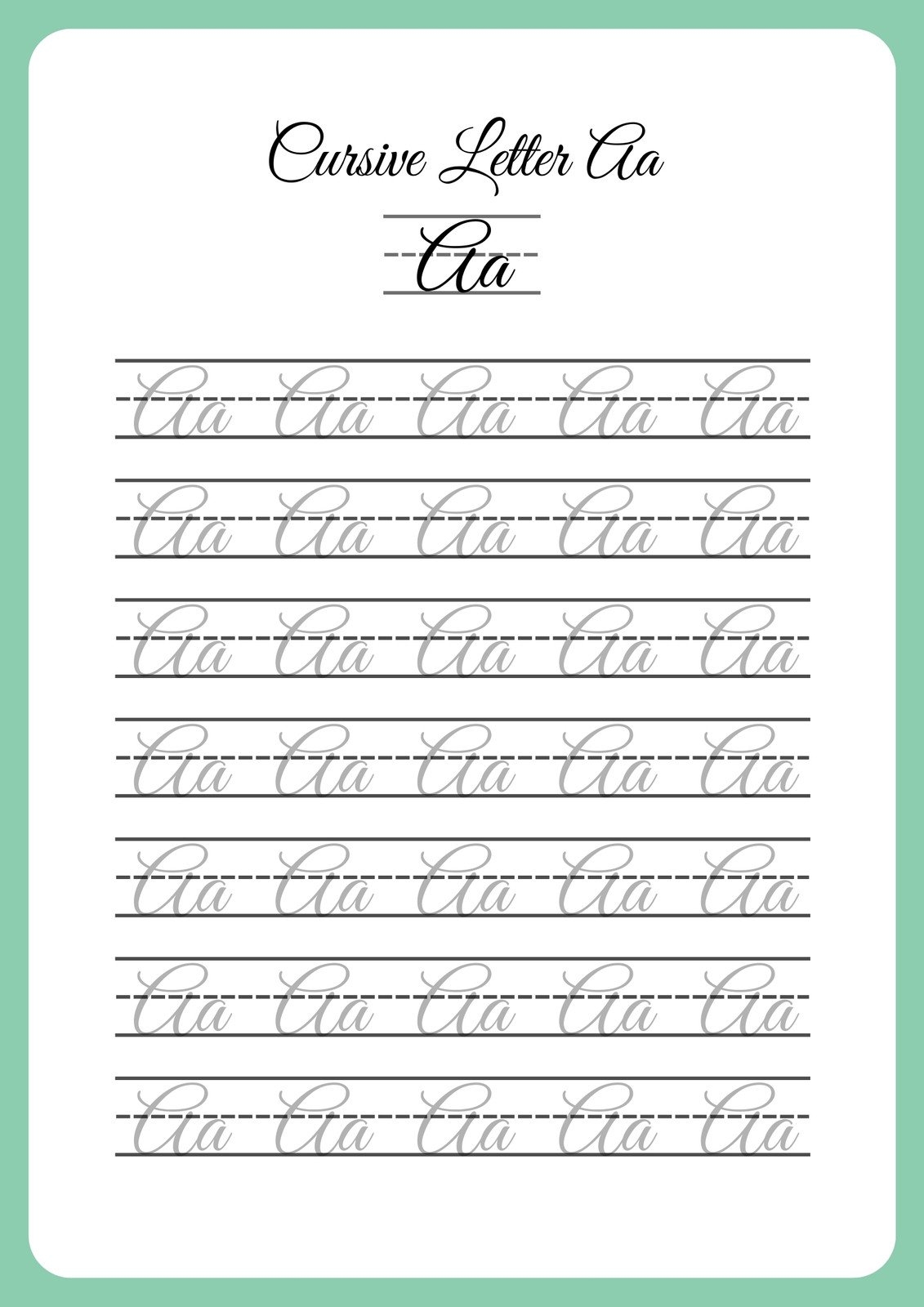 Free Printable Cursive Writing Worksheet Templates Canva DNealian Cursive Online Worksheet Worksheets Library