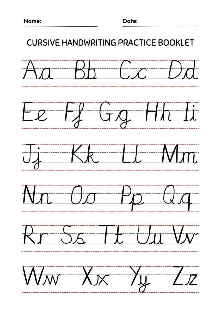 Free Printable Cursive Writing Worksheet Templates Worksheets Library