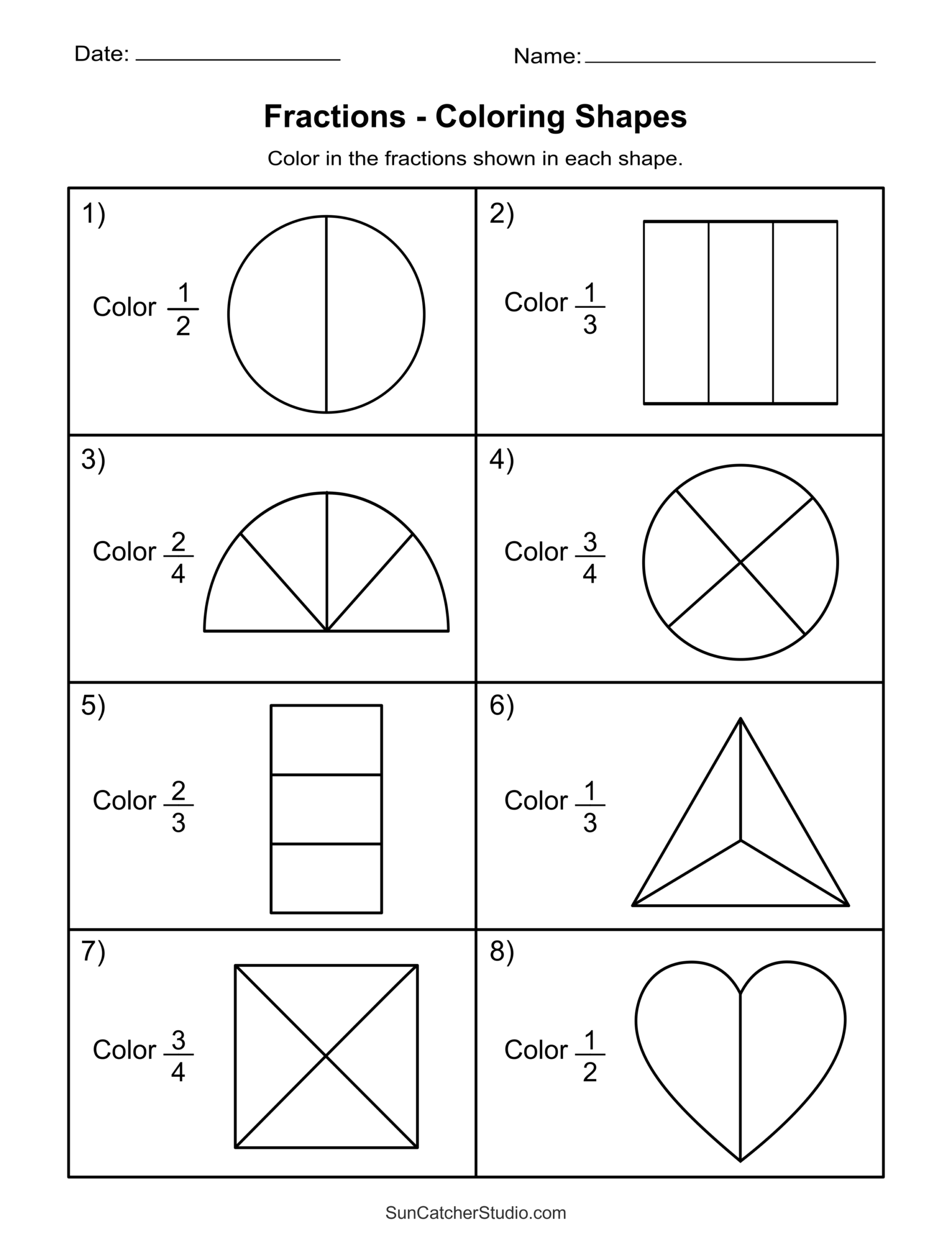Free Printable Fractions Worksheets Comparing Identifying Free Printables Lettering SVG Files Tools Apps 4 Free Math Worksheets Third Grade 3 Fractions And Decimals Identify Fractions Write AMP