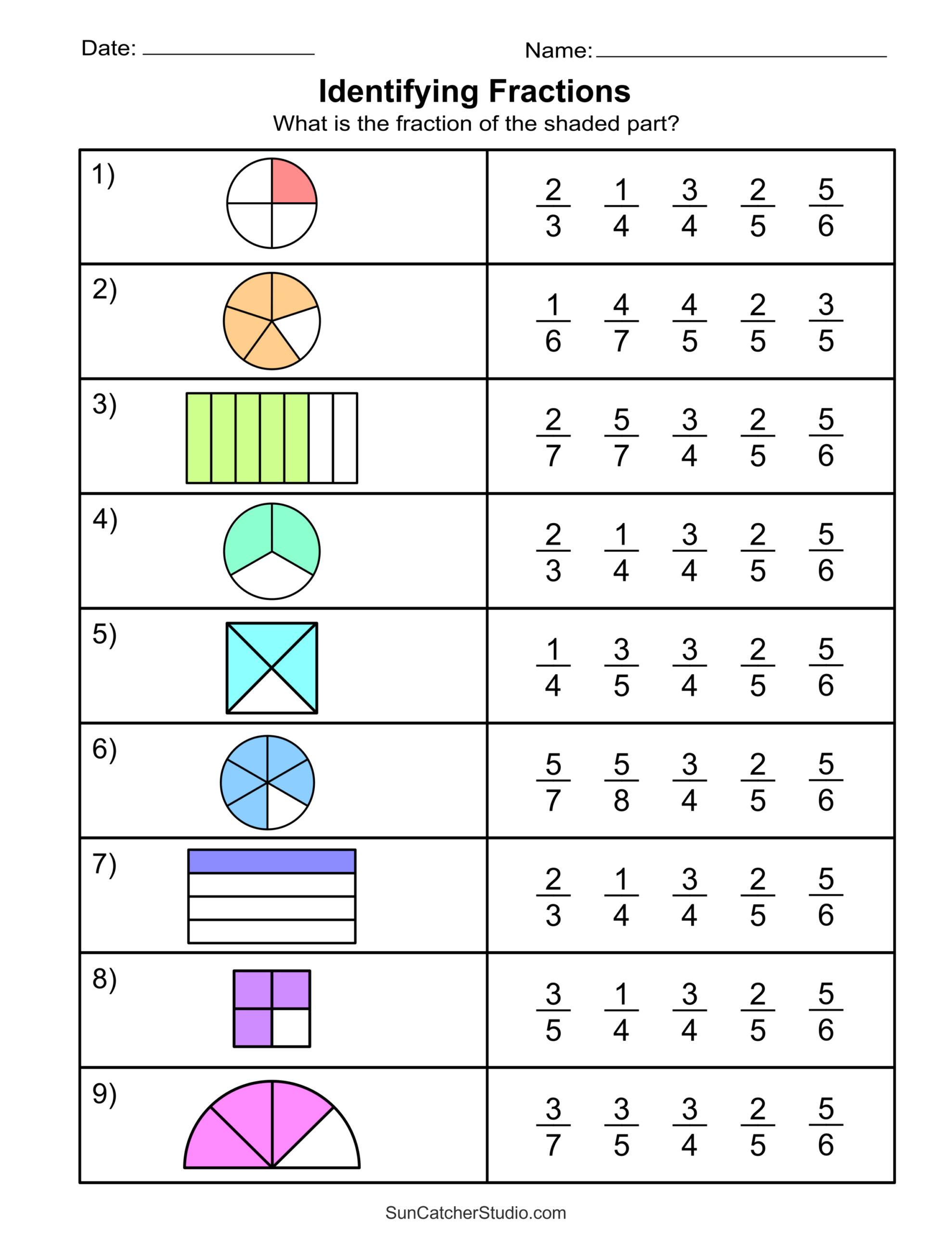 4th Grade Fractions Worksheets PDF Printable Worksheets Cazoom Math